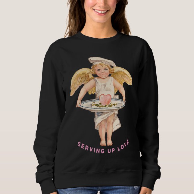 Camiseta Chef Cook Valentine SERVING UP LOVE Cupid Arrow Ch (Frente)