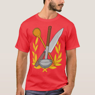 Camiseta chef cozinha cozinhar laureado wreath fêmea chef