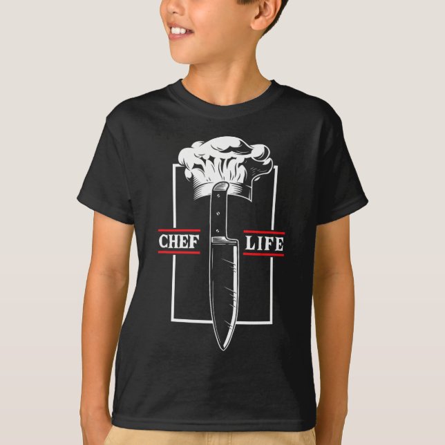 Camiseta Chef Cozinhe Vida Faca Restaurante Culinária Comid (Frente)