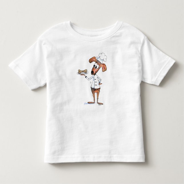 Camiseta Chef de Cachorro Branco (Frente)