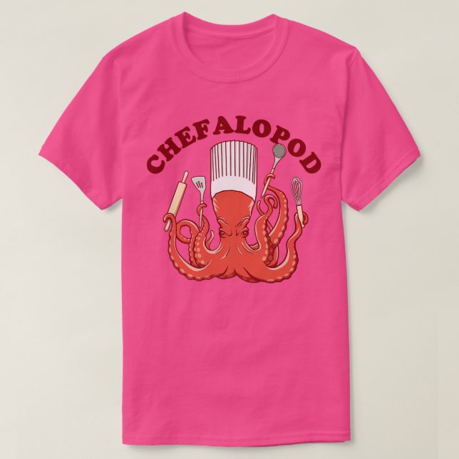 Camiseta Chef de Cozinha Octopus Octopus (Frente do Design)