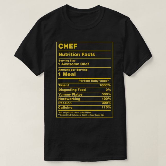 Camiseta Chef de Fatos Nutricionais (Frente do Design)
