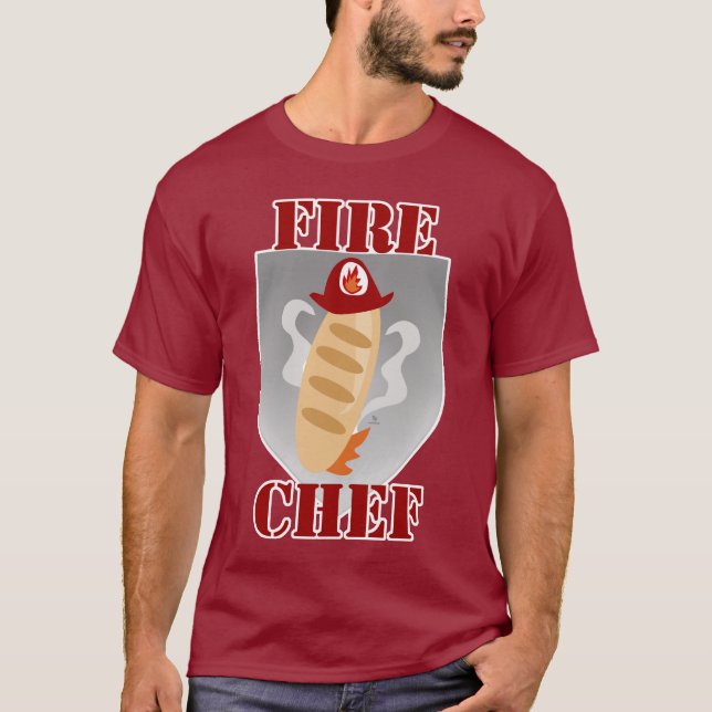 Camiseta Chef de Fogo Funny Cozinhar (Frente)