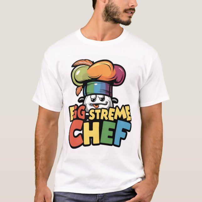 Camiseta Chef de ovos: rachado e pronto para cozinhar! (Frente)