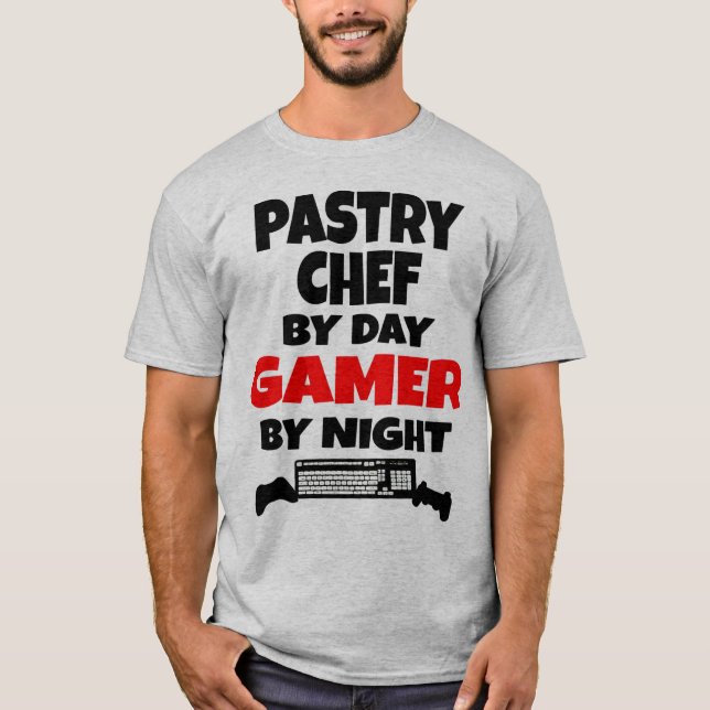 Camiseta Chef de pastelaria pela noite (Frente)