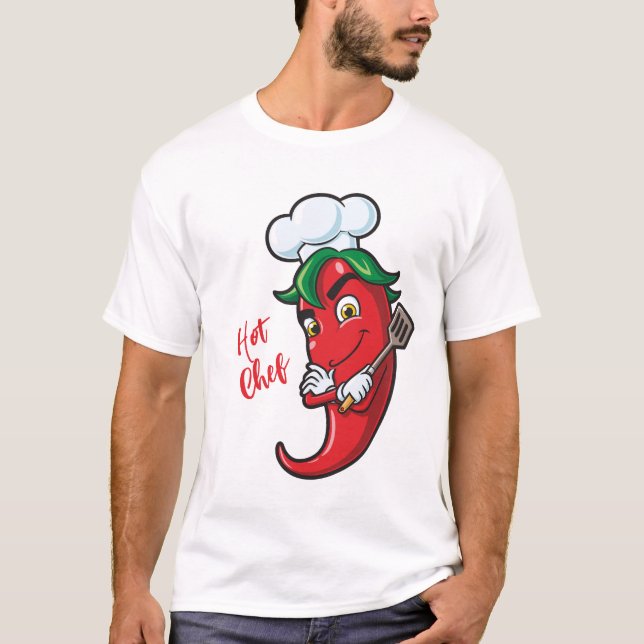 Camiseta Chef de pimenta quente de texto personalizado (Frente)