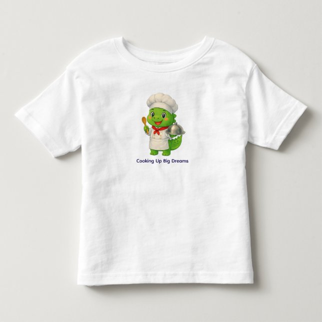 Camiseta Chef Dinossauro Fofo – Trabalhos de Dino (Frente)