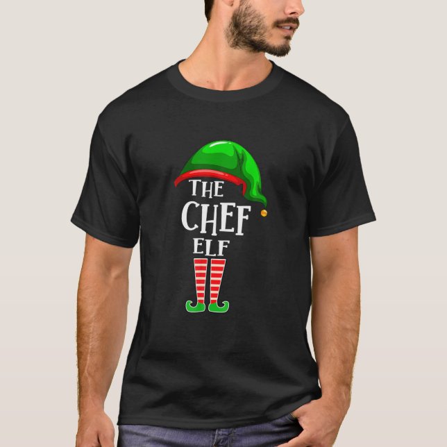 Camiseta Chef Elf Matching Family Funny Christmas Party Paj (Frente)