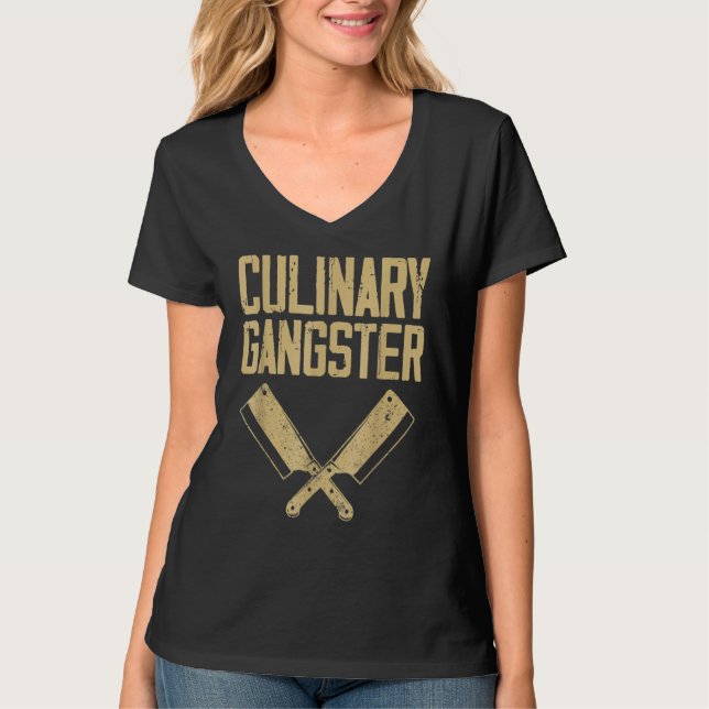 Camiseta Chef Engraçado Mulheres Restaurantes Cooki Comida  (Frente)