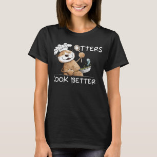 Camiseta Chef Engraçado Otter com Panela de Frying para o C