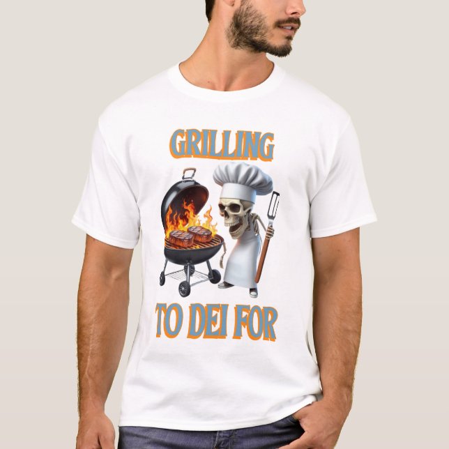 Camiseta Chef Esqueletal Gritando Para Dei Por (Frente)