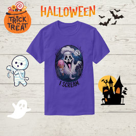 Camiseta Chef Fantasma Sorvete Assustador Dia das Bruxas mu