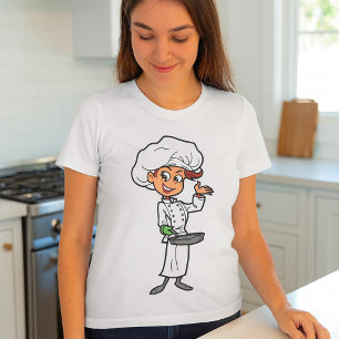Camiseta Chef Feminino Com Camisa-T De Frente