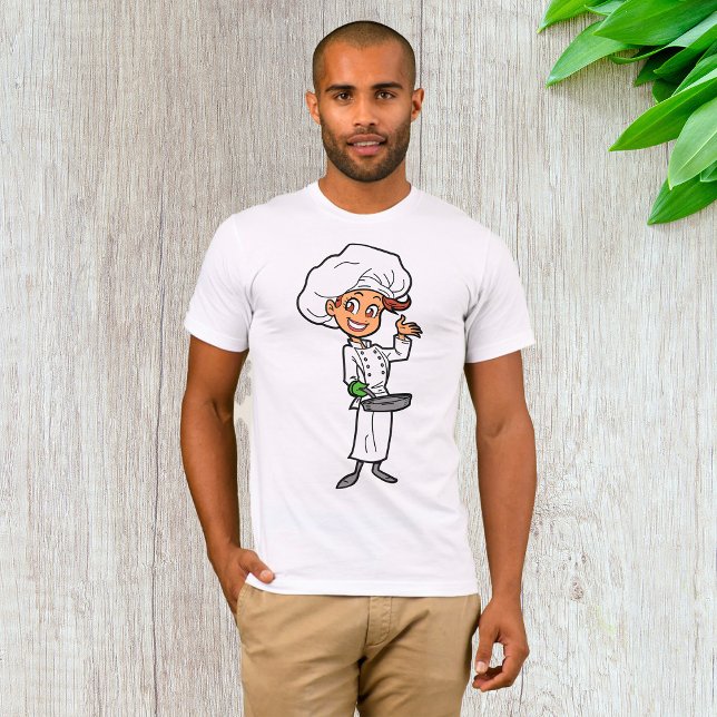 Camiseta Chef Feminino Com Camisa-T De Panela Fritante (Criador carregado)