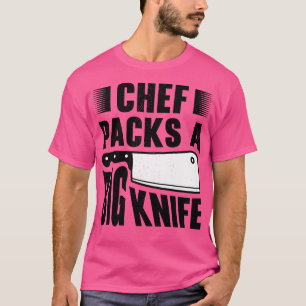 Camiseta Chef Grande Faca Fatiando Refeições de Cozinhar