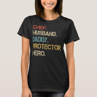 Camiseta Chef Husband protetor de pais Herói pai legal 