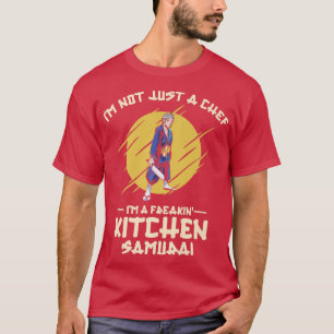 Camiseta Chef Japonês Cozinhar Samurai cozinha comida Cu