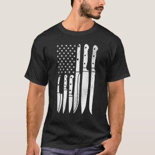 Camiseta Chef Knives Cozinhar Utensil Cook Cozinhar U Flag