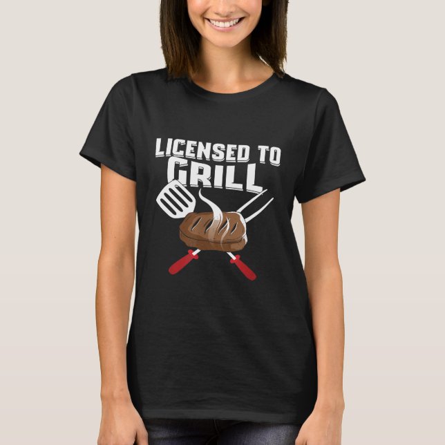 Camiseta Chef - Licenciado Para Ing Master Barbecue Gift (Frente)