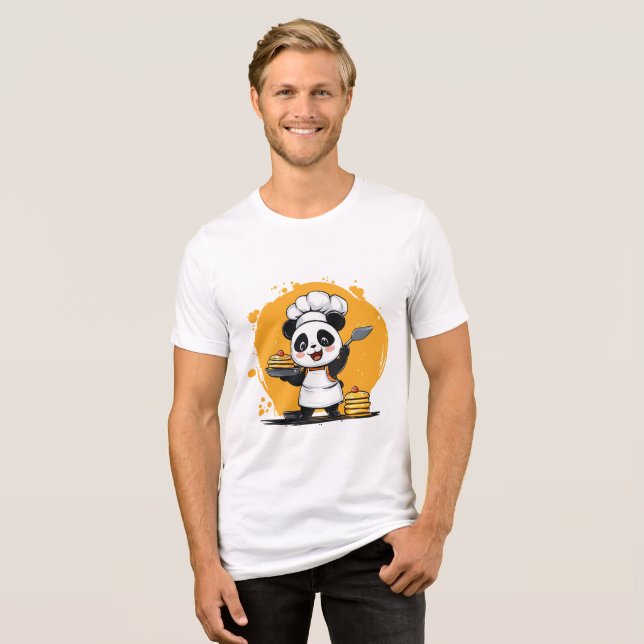 Camiseta Chef Pancake Panda - Delícia do Café da M (Frente Completa)