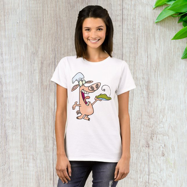 Camiseta Chef Porco Com Comida (Criador carregado)