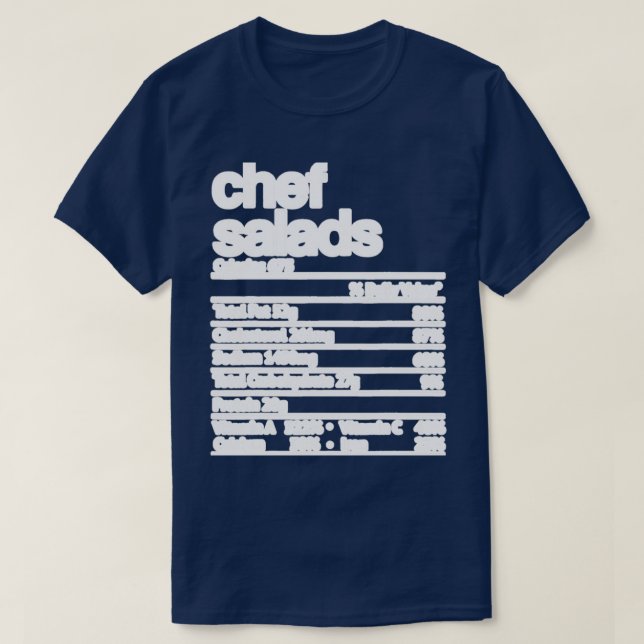 Camiseta Chef Salada Nutrição Fato Engraçado (Frente do Design)