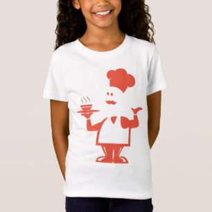 Camiseta Chef segurando uma tigela de sopa