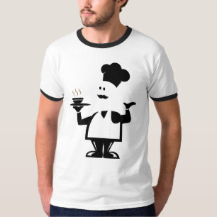 Camiseta Chef segurando uma tigela de sopa