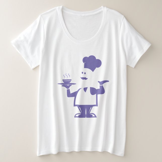 Camiseta Chef segurando uma tigela de sopa (Frente do Design)
