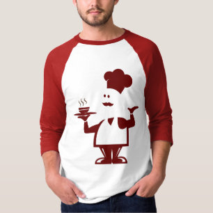 Camiseta Chef segurando uma tigela de sopa