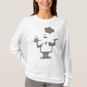 Camiseta Chef segurando uma tigela de sopa