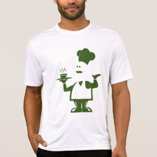 Camiseta Chef segurando uma tigela de sopa