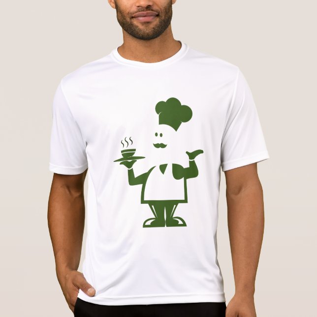 Camiseta Chef segurando uma tigela de sopa (Frente)