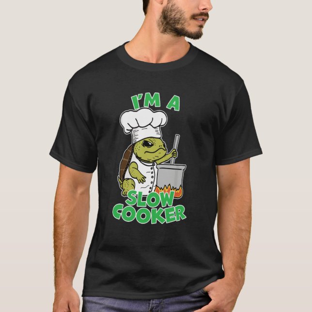 Camiseta Chef Tartaruga Piada de Pai Lento Cozinheiro (Frente)