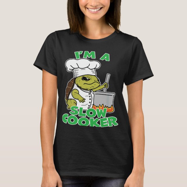 Camiseta Chef Tortoise Turtle Pai Pun Eu sou um cozinheiro  (Frente)