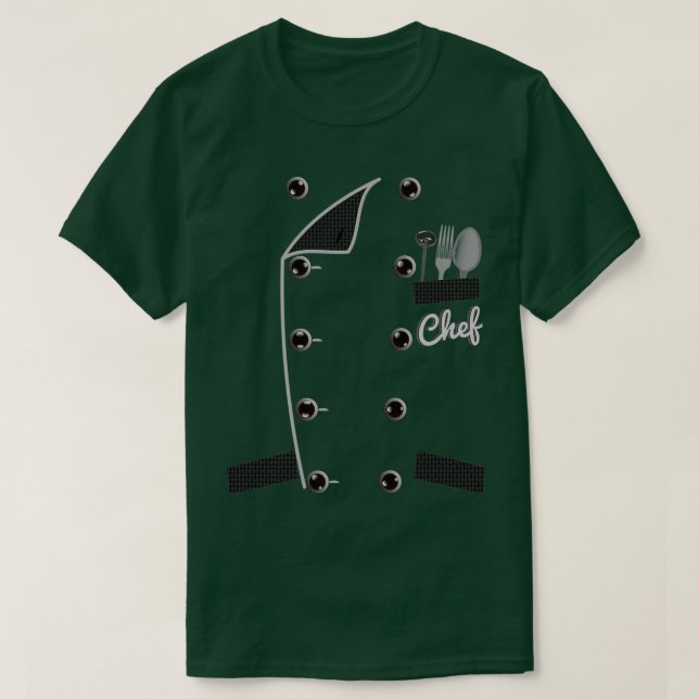 Camiseta Chef Uniform Jacket Faux Funny Cook  (Frente do Design)