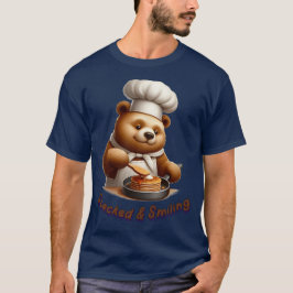 Camiseta Chef Urso Virando Panquecas "Empilhado e Sorrident