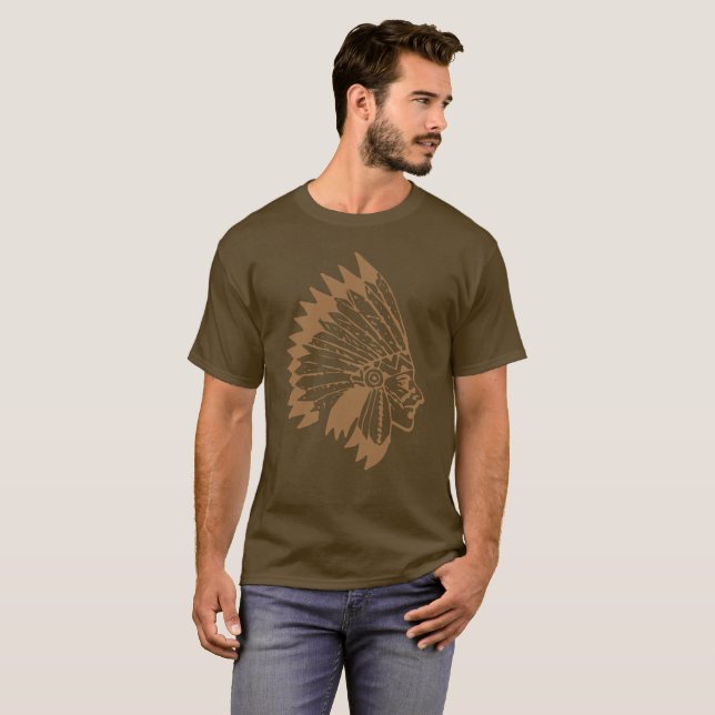 Camiseta Chefe Americano Vintage Boho Indian Apache (Frente Completa)