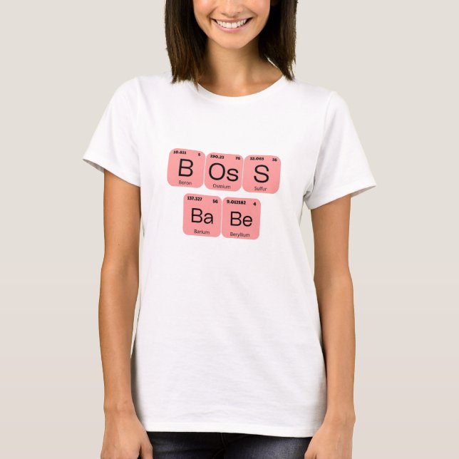 Camiseta Chefe Babe Elemento de Tablo Periódico (Frente)