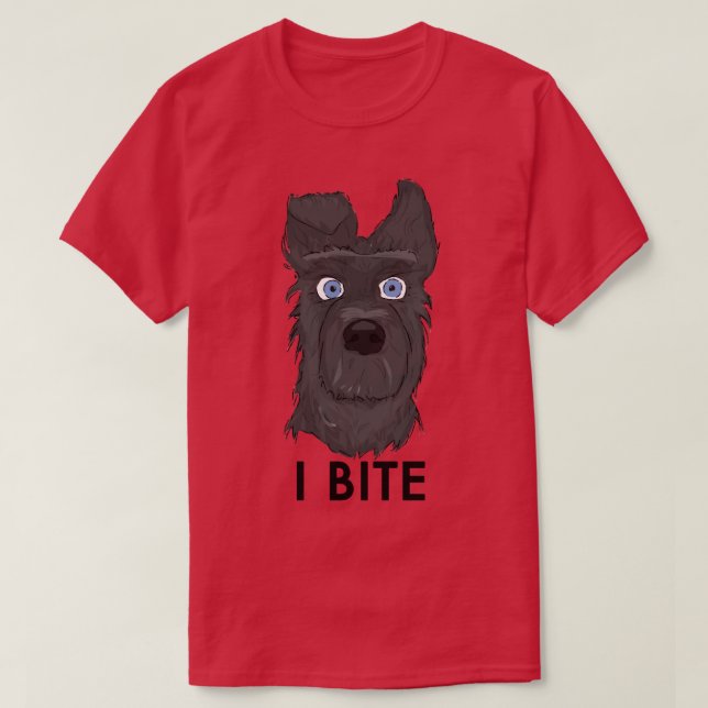 Camiseta Chefe Bites Ilha de Cães (Frente do Design)