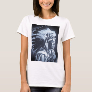 Camiseta Chefe branco da cisne de Lakota Sioux do vintage