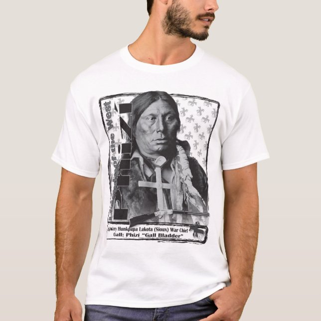 Camiseta Chefe da guerra de Phizí Hunkpapa Lakota (Frente)