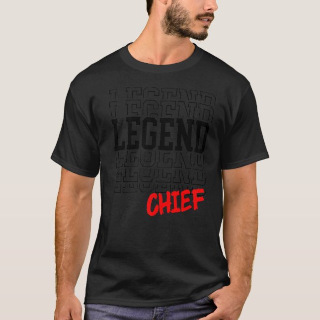 Camiseta Chefe da Legenda dos Mens Repetidamente Chefe do F (Frente)