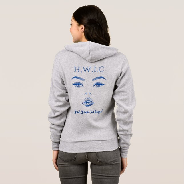 Camiseta Chefe da Mulher responsável Zip Hoodie (Parte Traseira Completa)
