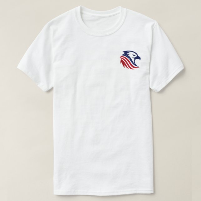 Camiseta Chefe de Águia Americana Patriótica (Frente do Design)