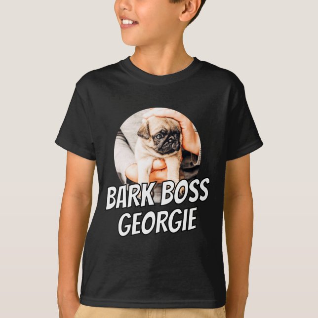 Camiseta Chefe de Bark Pet Cachorro Foto Moderno Simples Le (Frente)