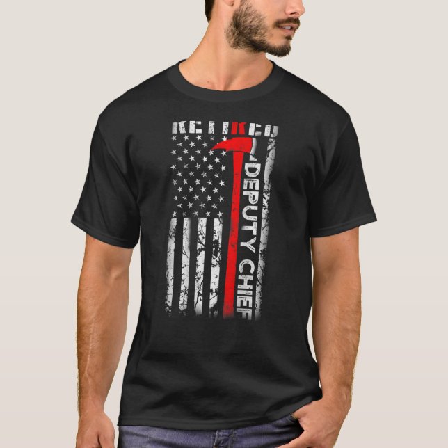 Camiseta Chefe de Bombeiros Adjunto aposentado Bombeiros U (Frente)