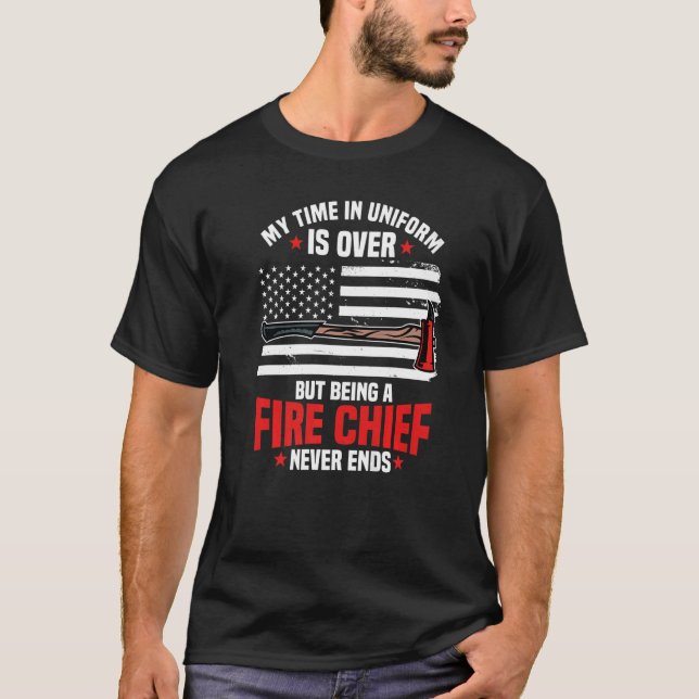 Camiseta Chefe de Bombeiros Aposentado Plano de Aposentação (Frente)