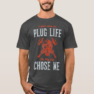 Camiseta Chefe de Bombeiros Voluntários Engraçado de Plug L