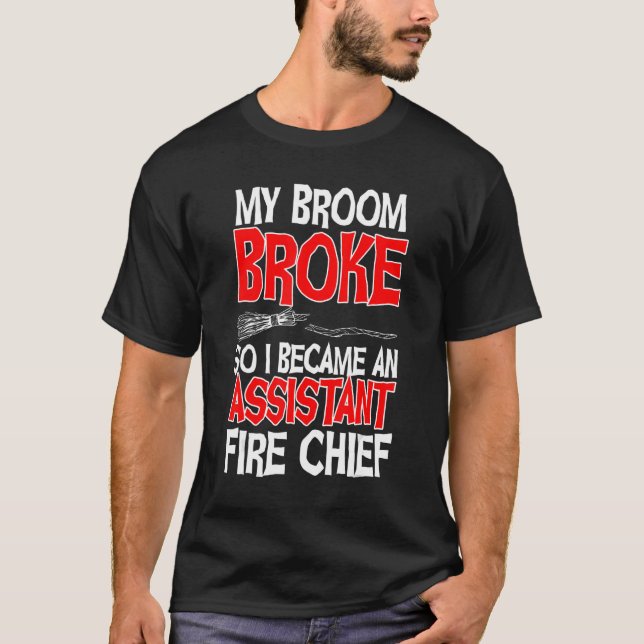 Camiseta Chefe de Comando de Bombeiros Assistente Broom Bro (Frente)